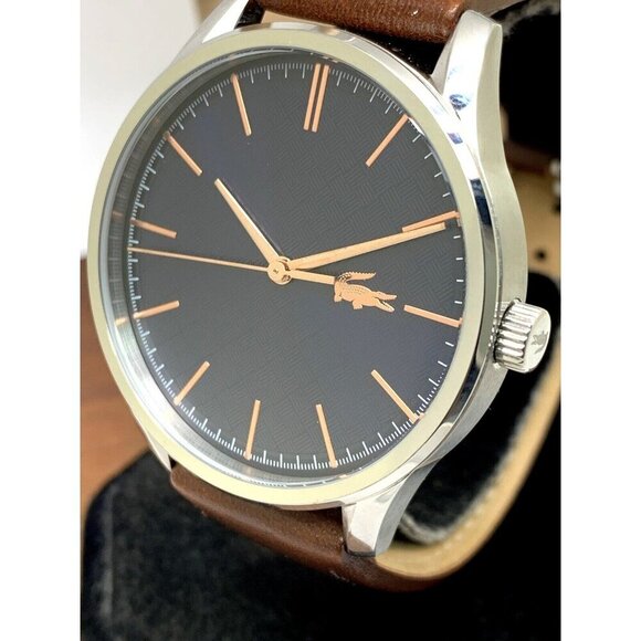 Lacoste Men's Watch 2011046 Vienna Quartz Blue Dial Brown Leather Band 4… - Picture 12 of 13